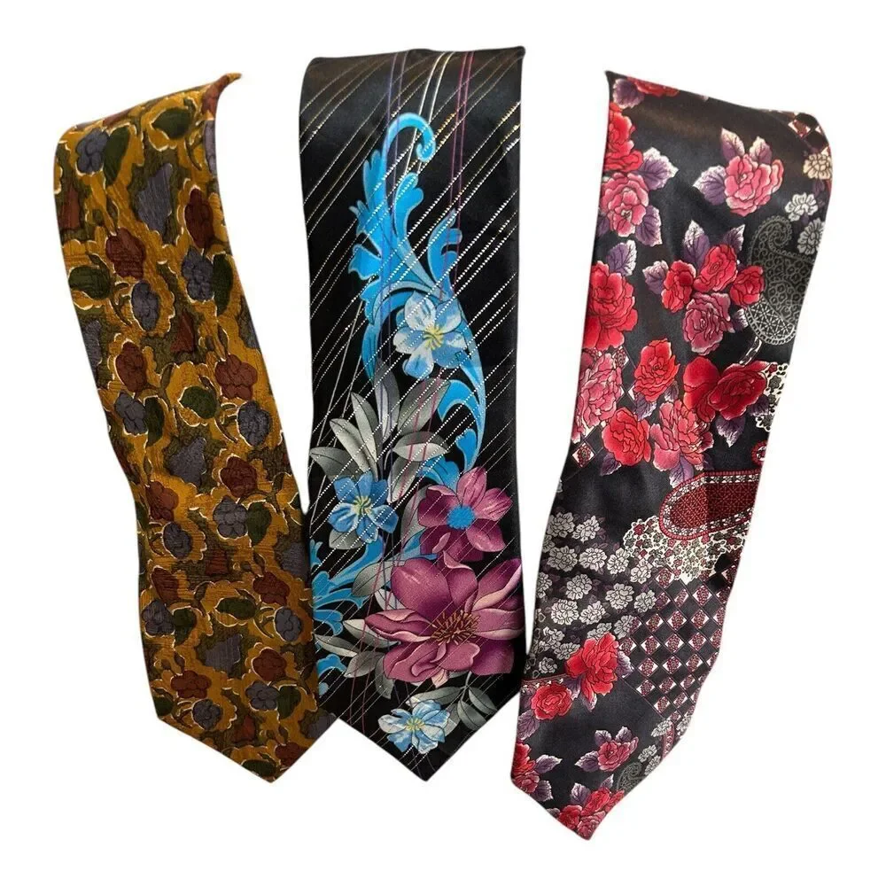 Geoffrey Bean Steven Land Liberty Silk Ties Men’s Neckties Floral NWOT Flowers